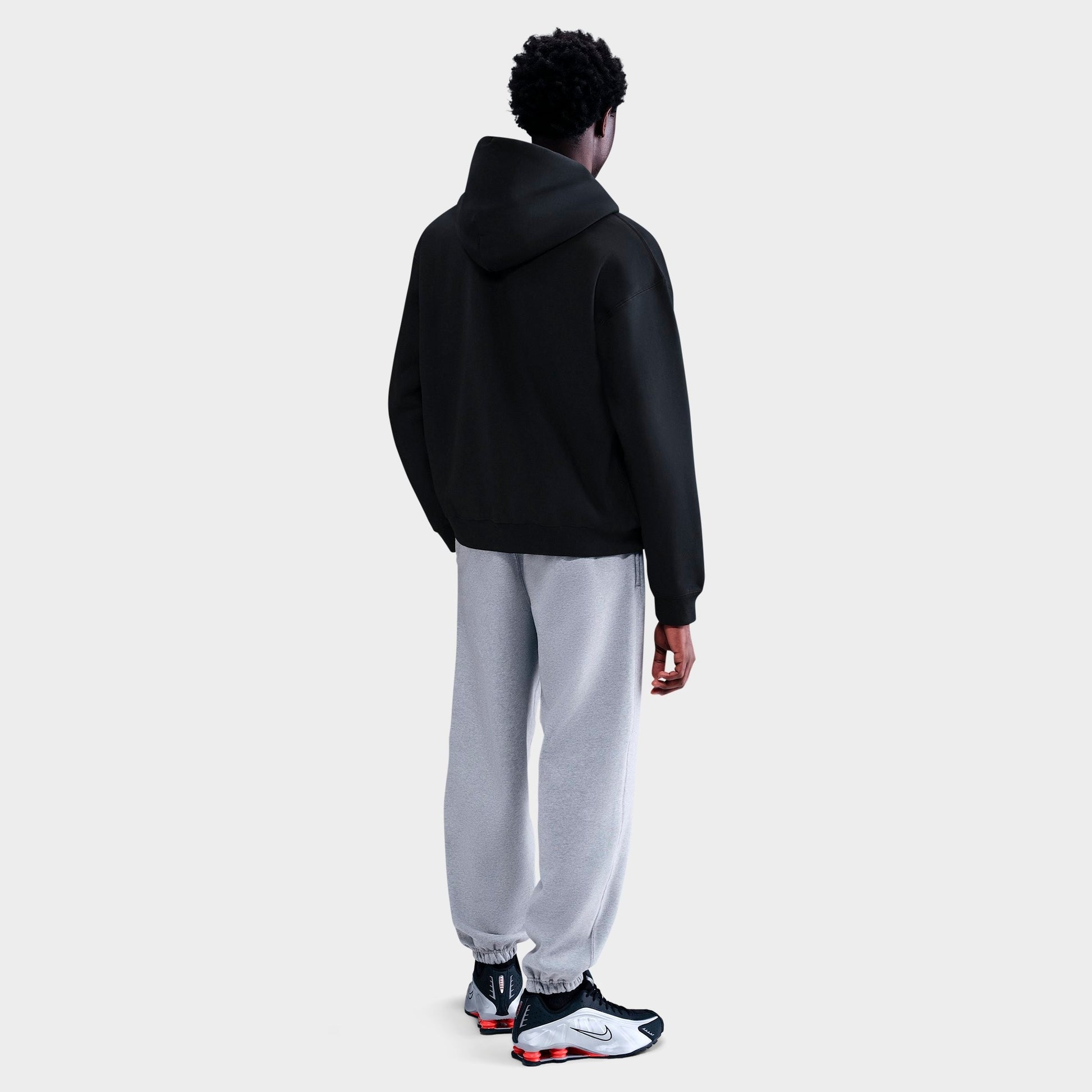 Men's Nike Solo Swoosh Fleece Full-Zip Hoodie - Black/Black/White