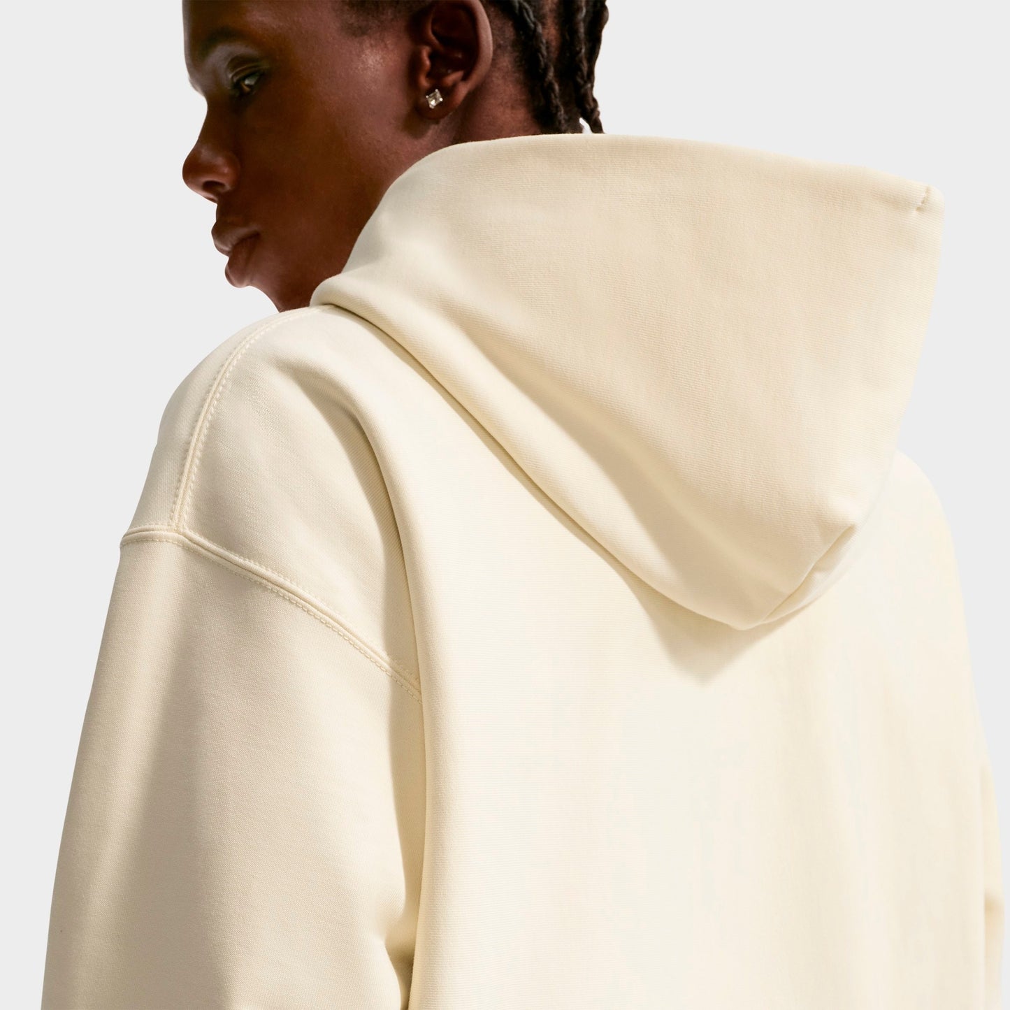 Men's Nike Solo Swoosh Fleece Full-Zip Hoodie - Coconut Milk/White