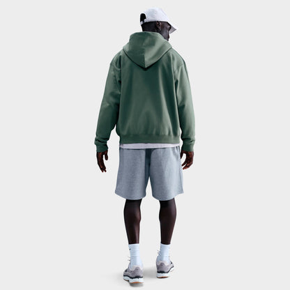 Men's Nike Solo Swoosh Fleece Full-Zip Hoodie - Clay Green/Clay Green/White