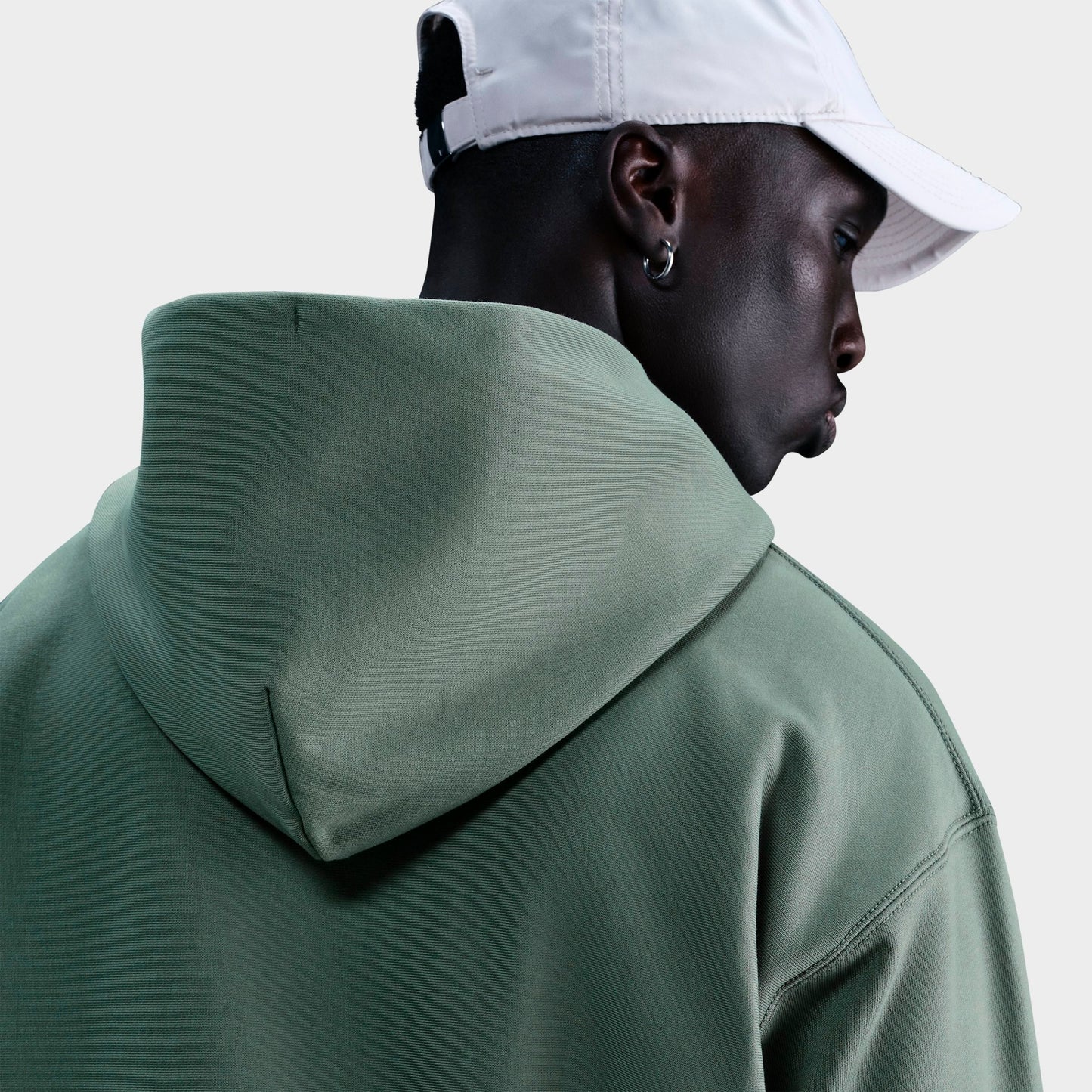 Men's Nike Solo Swoosh Fleece Full-Zip Hoodie - Clay Green/Clay Green/White