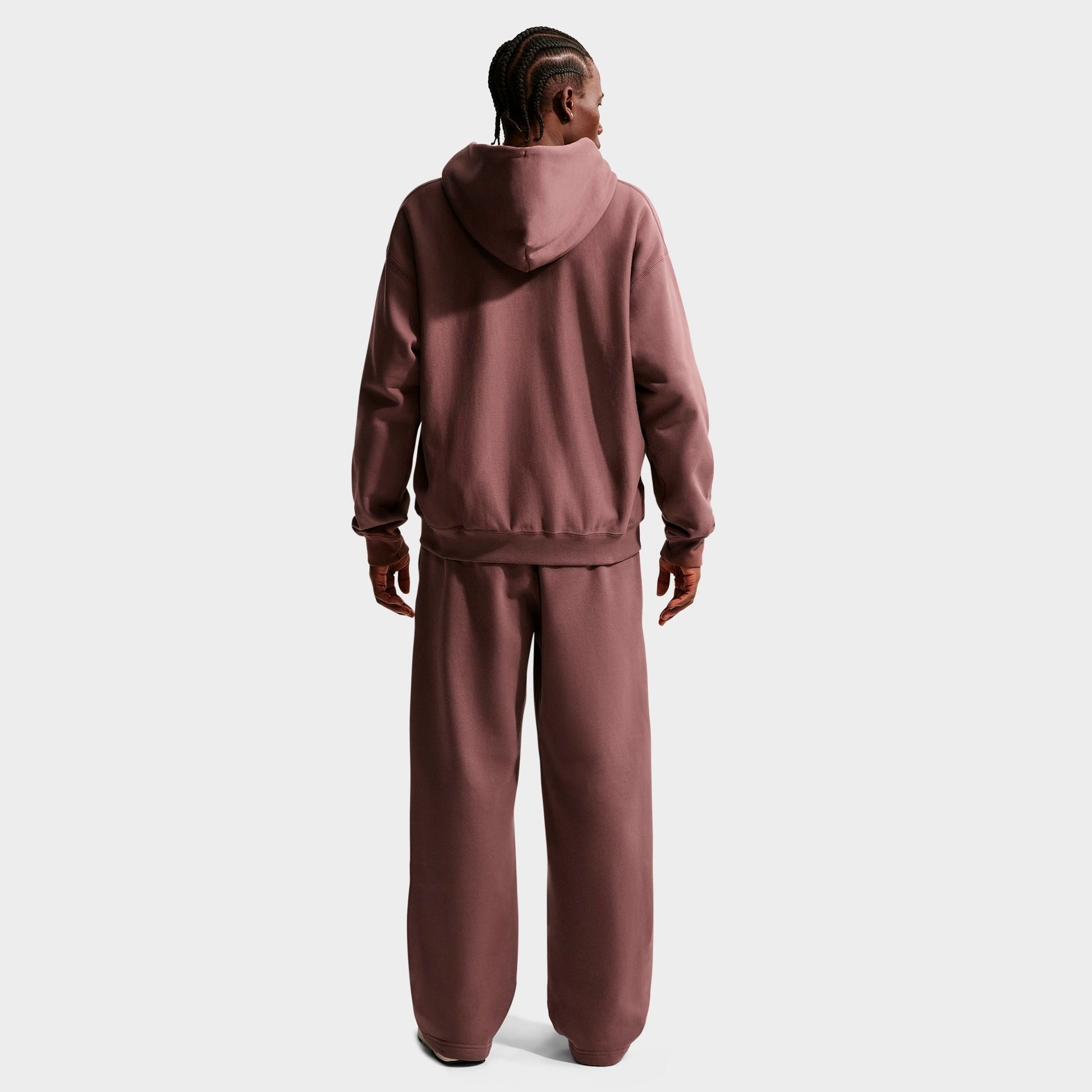Men's Nike Solo Swoosh Fleece Full-Zip Hoodie - Tattoo/White