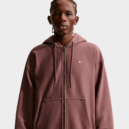 Men's Nike Solo Swoosh Fleece Full-Zip Hoodie - Tattoo/White