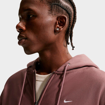 Men's Nike Solo Swoosh Fleece Full-Zip Hoodie - Tattoo/White
