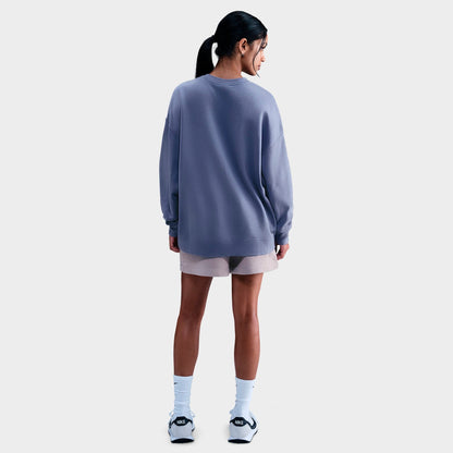 Women's Nike Sportswear Club Fleece Loose Crewneck Sweatshirt - World Indigo/White
