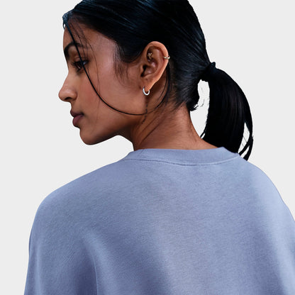 Women's Nike Sportswear Club Fleece Loose Crewneck Sweatshirt - World Indigo/White
