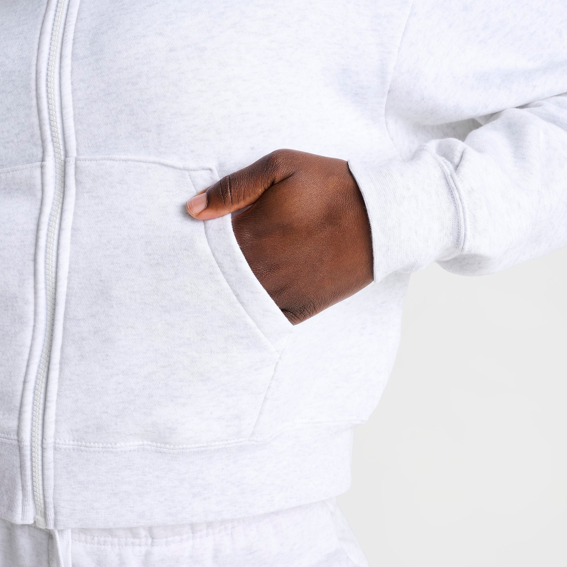 Women's Nike Sportswear Club Fleece Loose Track Jacket - Birch Heather/Black