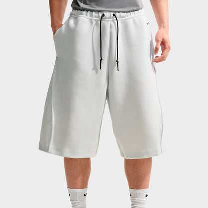 Men's Nike Sportswear Tech Fleece Oversized Fit Shorts - off white/black