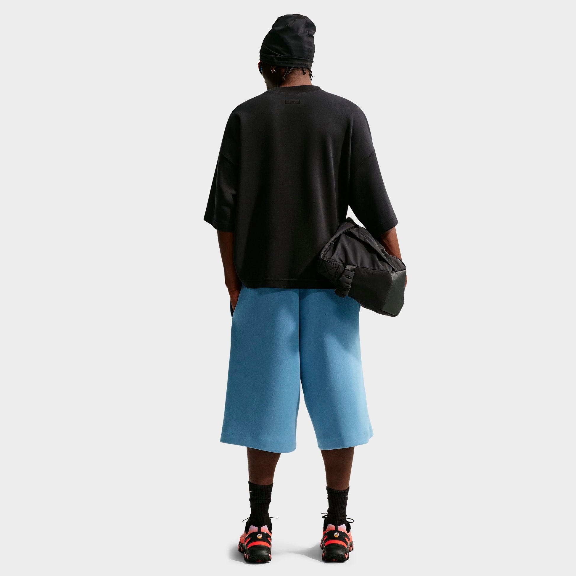 Men's Nike Sportswear Tech Fleece Oversized Fit Shorts - Work Blue/Black