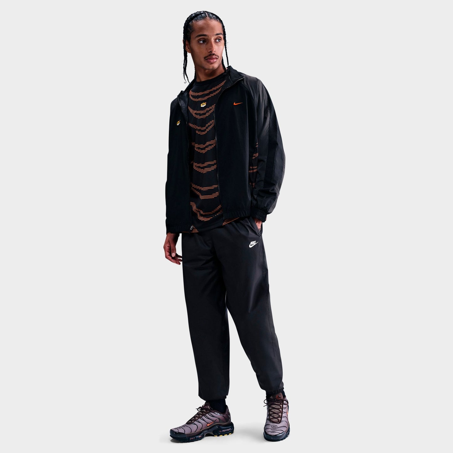 Men's Nike Windrunner Lined Pants - Black/White