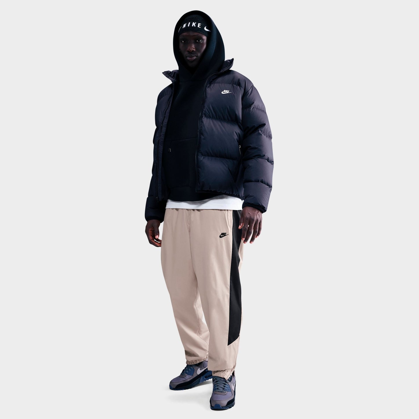 Men's Nike Windrunner Lined Pants - Cream II/Black/Black