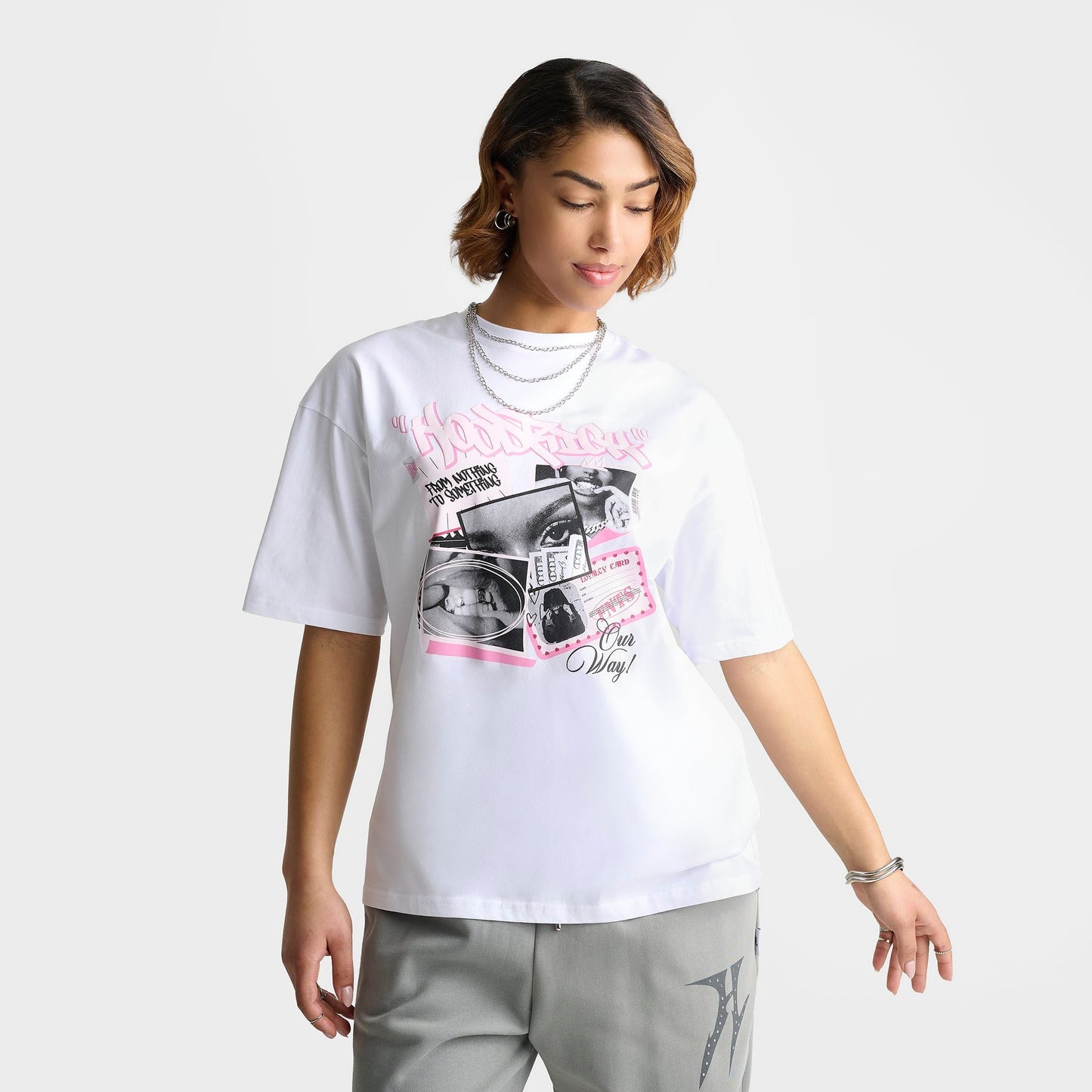 Women's Hoodrich Fray Boyfriend T-Shirt - White