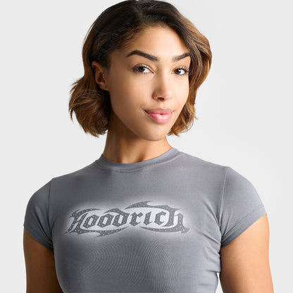 Women's Hoodrich Luz Rhinestone Cap-Sleeve Fitted T-Shirt - Quiet Shade