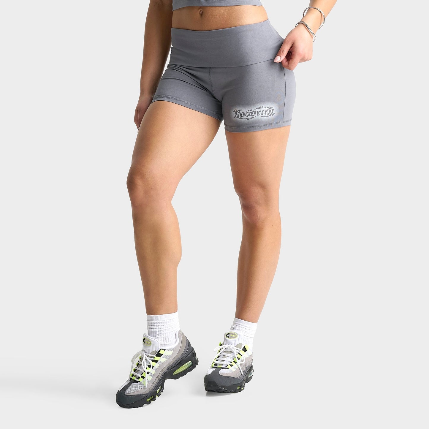 Women's Hoodrich Luz Rhinestone Rollable Mini Shorts - Quiet Shade