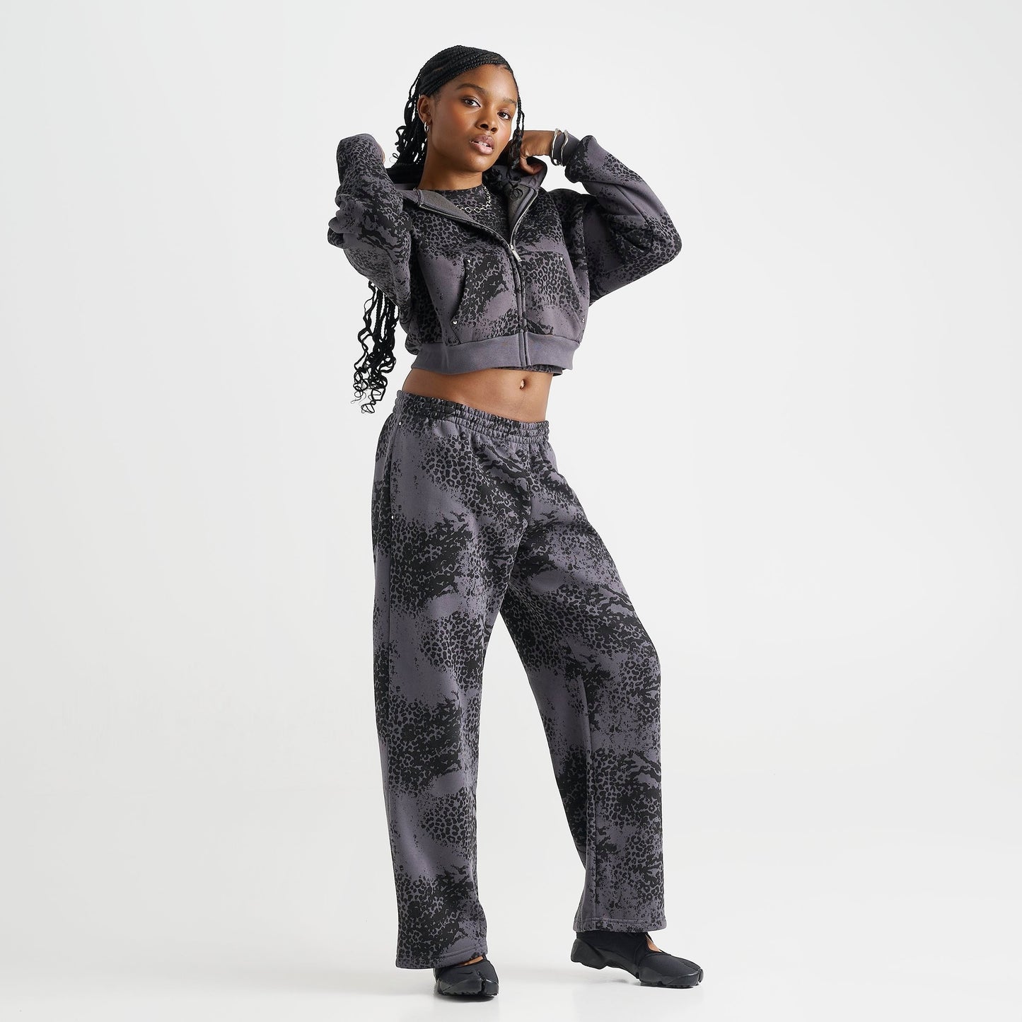 Women's Hoodrich Clova Full-Zip Hoodie - Black Leopard
