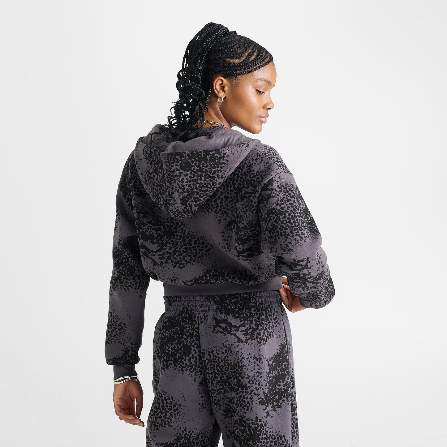 Women's Hoodrich Clova Full-Zip Hoodie - Black Leopard