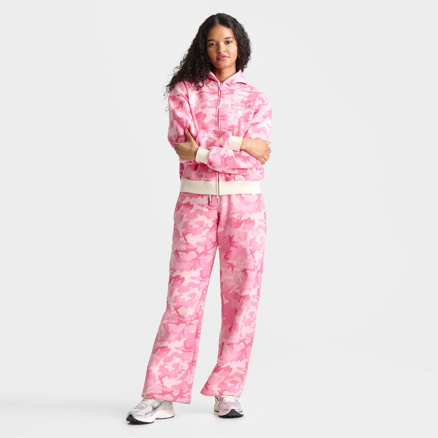 Women's Hoodrich Script Logo Camo Full-Zip Hoodie - Pink Camo