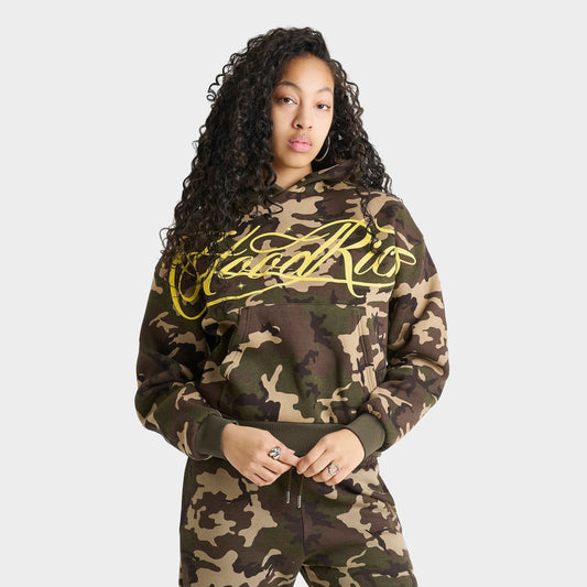 Women's Hoodrich Solace Pullover Hoodie - True Camo/Yellow