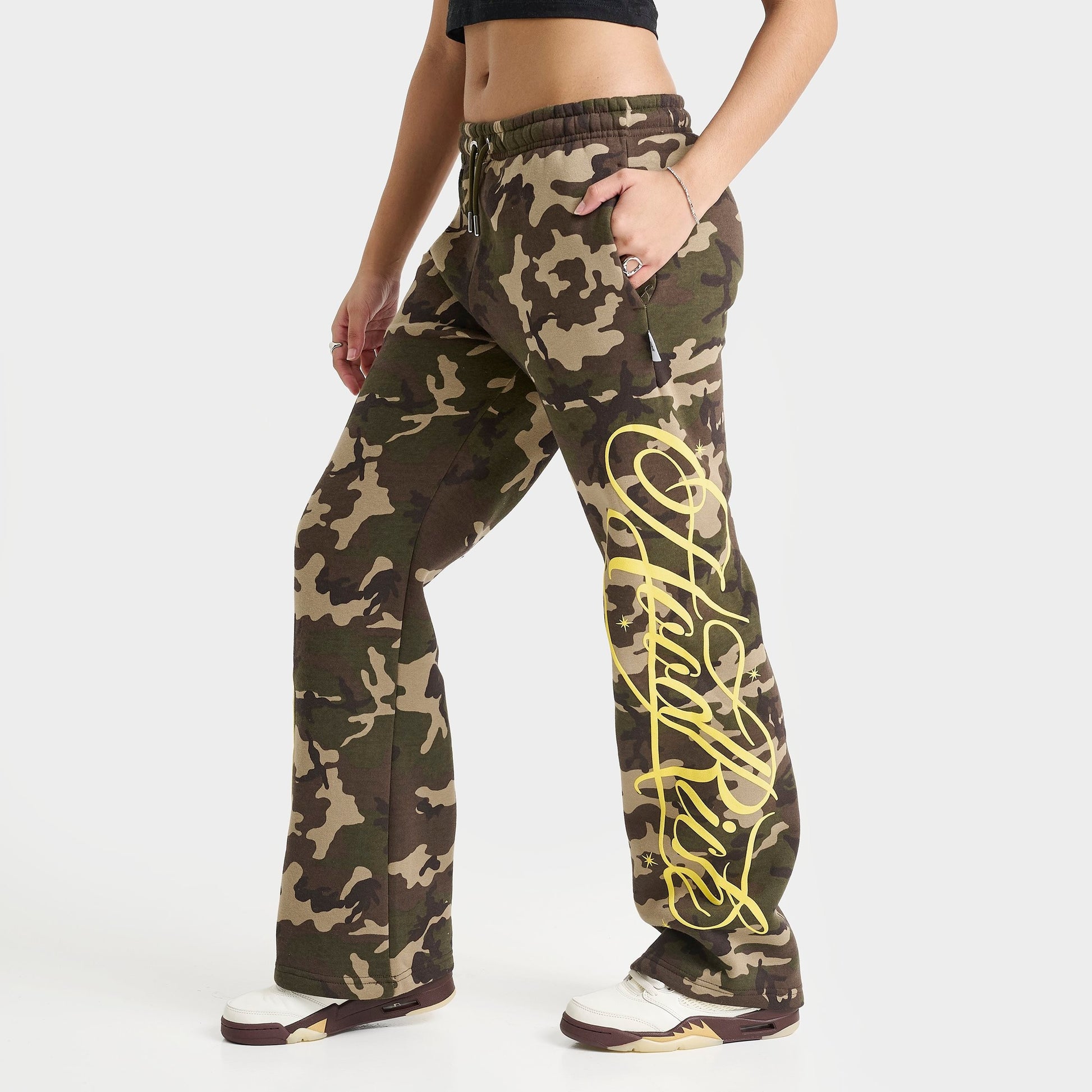 Women's Hoodrich Solace Wide-Leg Jogger Pants - True Camo/Yellow
