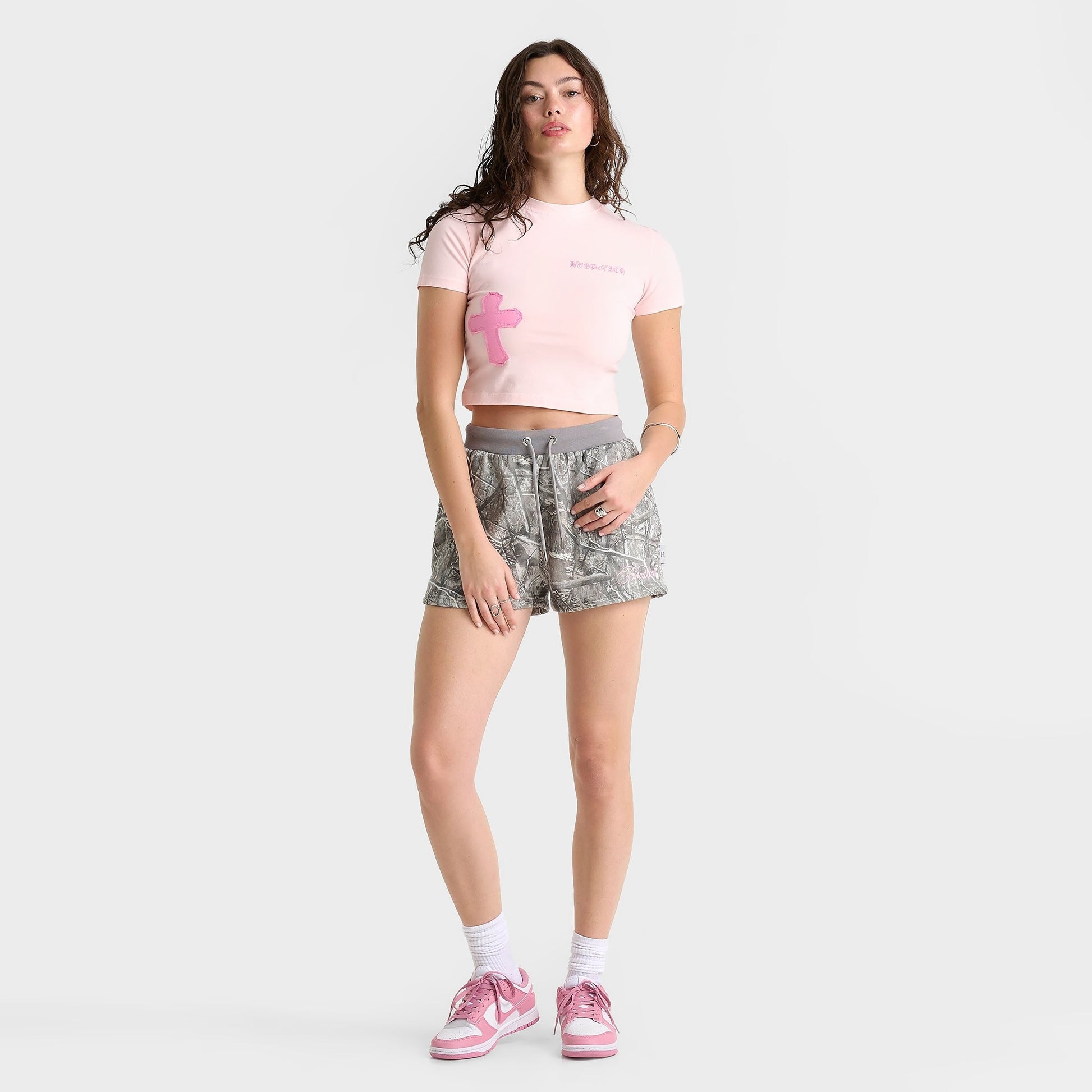 Women's Hoodrich Woodland Camo Mini Fleece Shorts - Camo