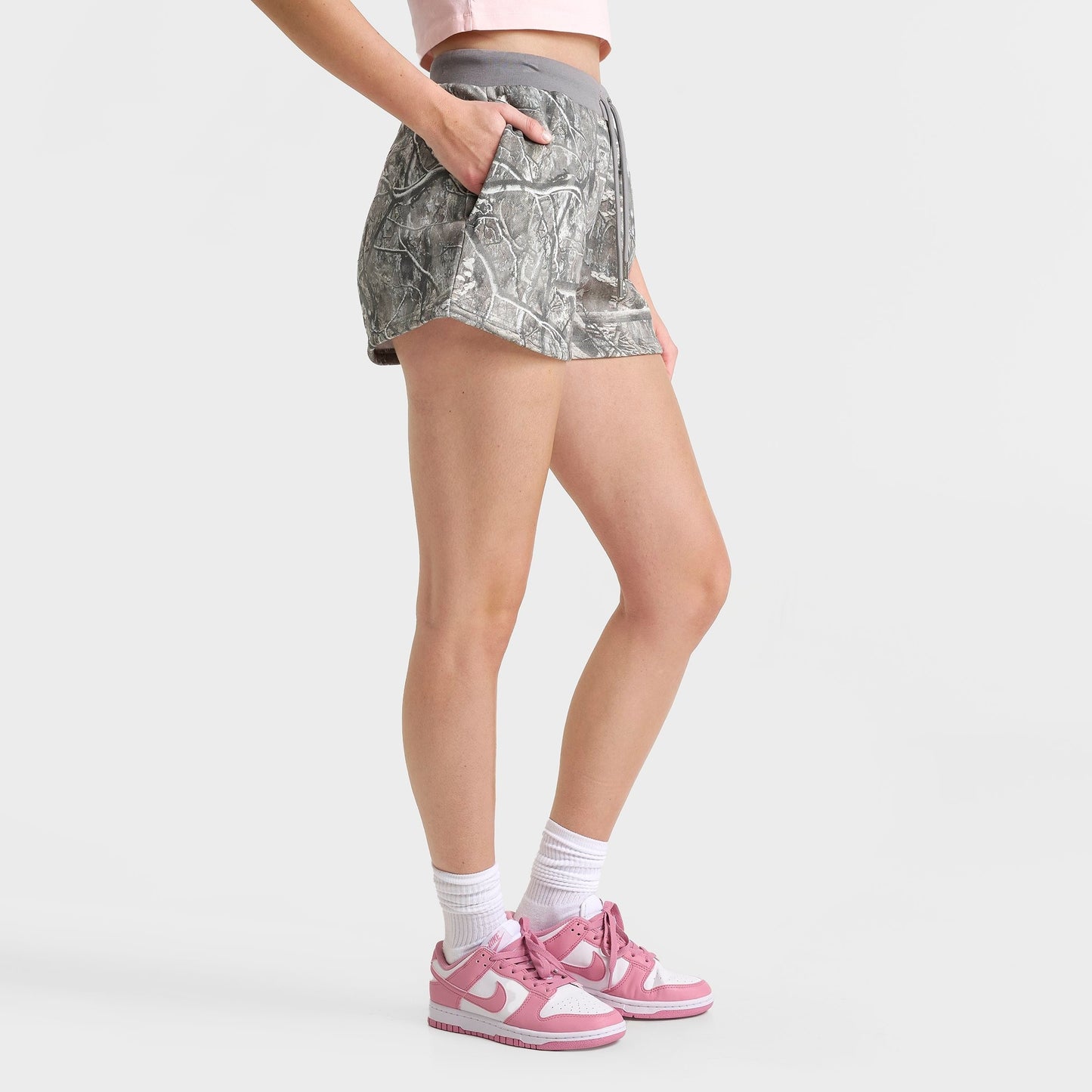 Women's Hoodrich Woodland Camo Mini Fleece Shorts - Camo