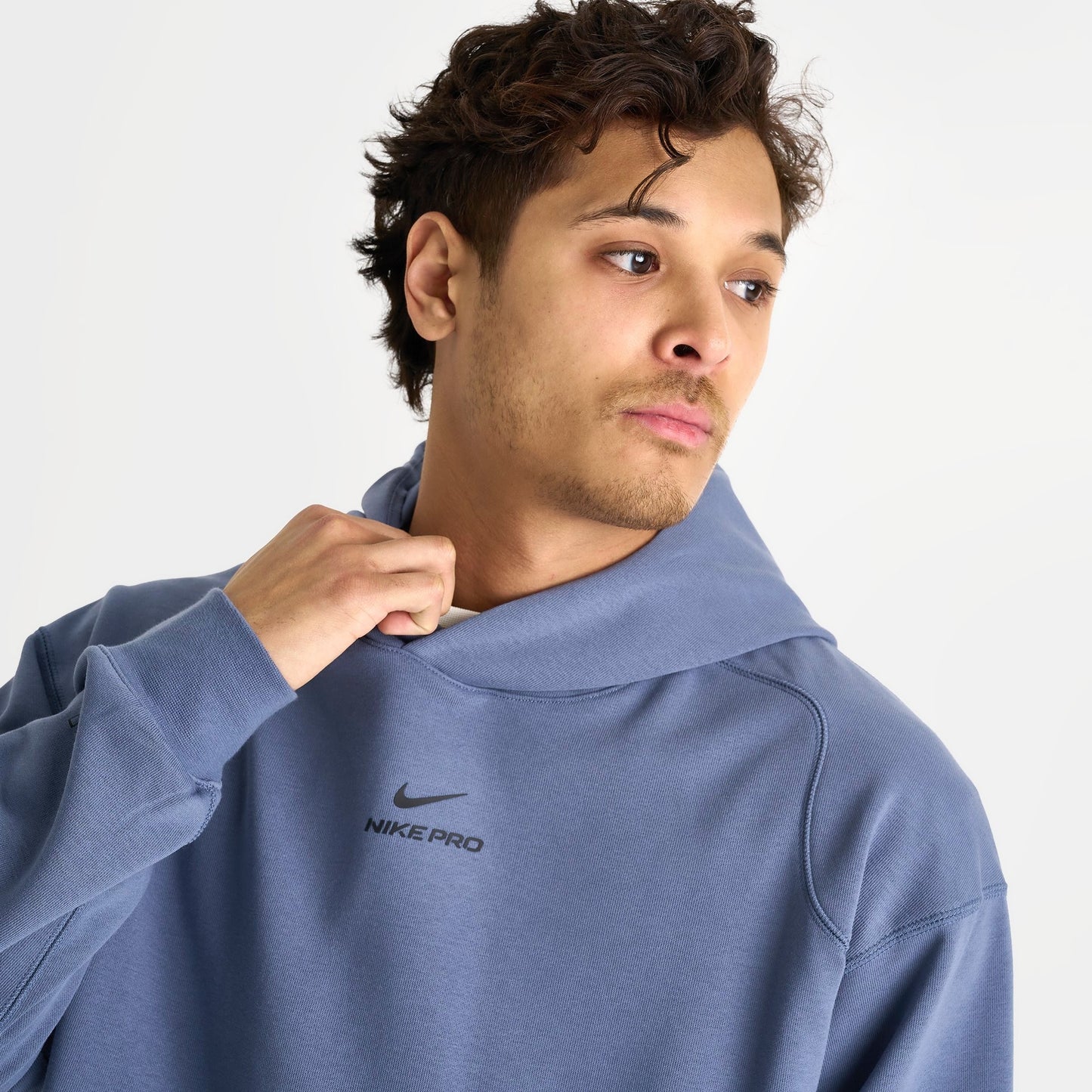 Men's Nike Pro Dri-FIT Mid Layer Training Hoodie - Diffused Blue/Black