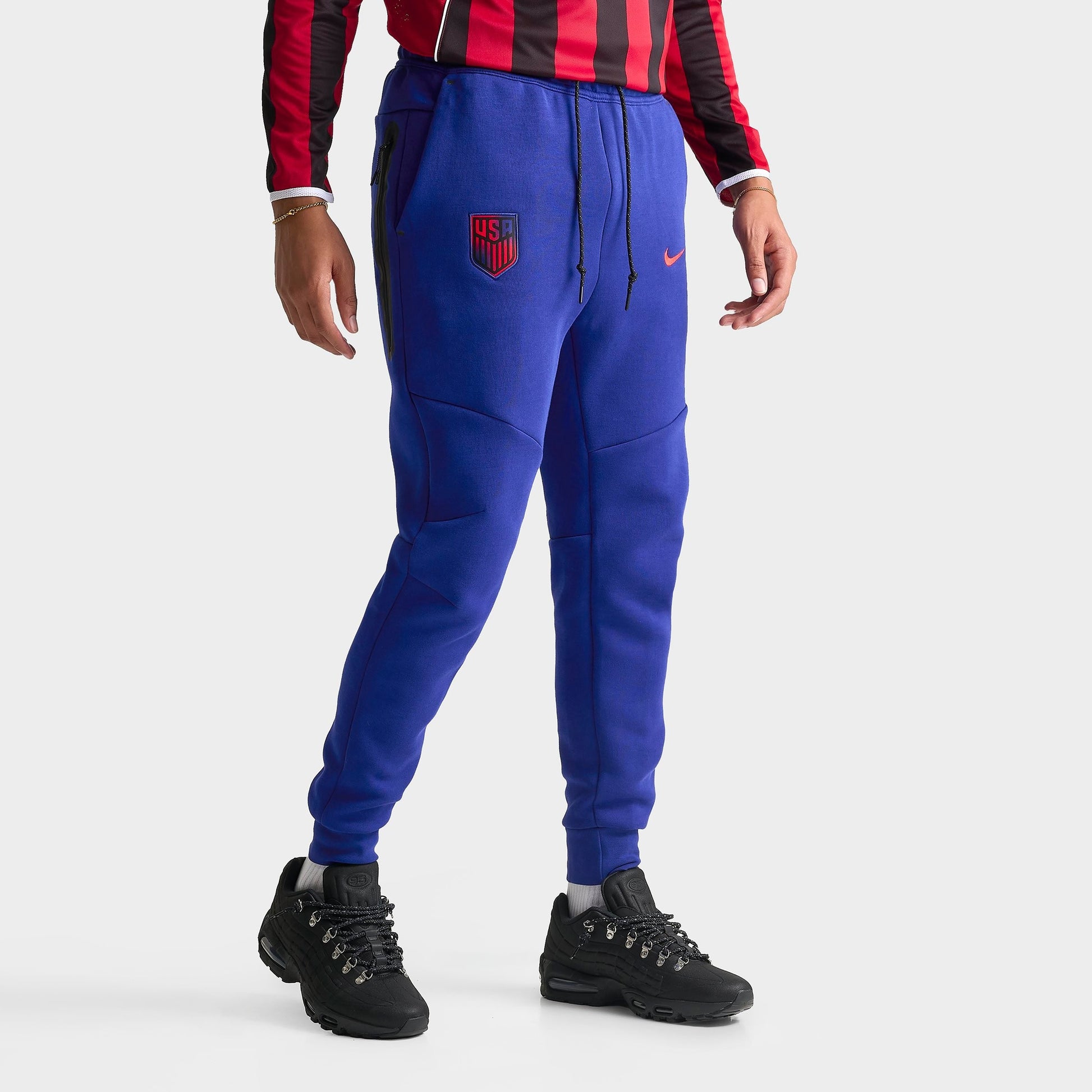 Men's Nike USA Soccer Tech Fleece Jogger Pants - Deep Royal Blue/Challenge Red