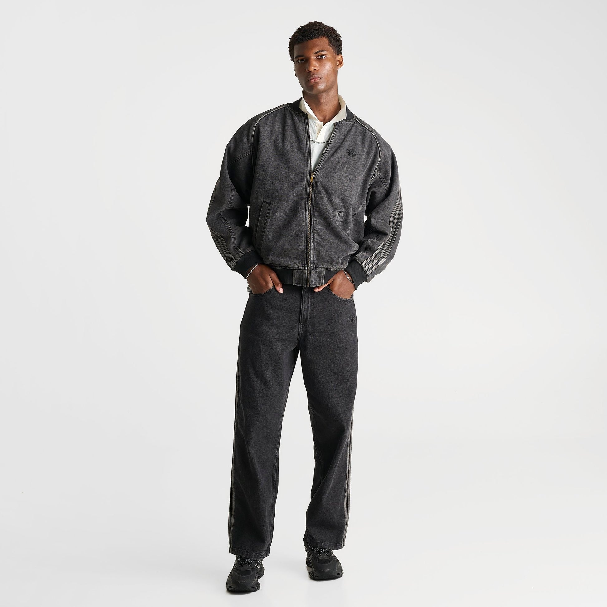 Men's adidas Originals SST Loose Denim Jeans - True Black Denim