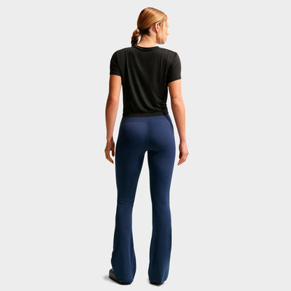 Women's Nike One High-Waisted Flared Leggings - Midnight Navy/White