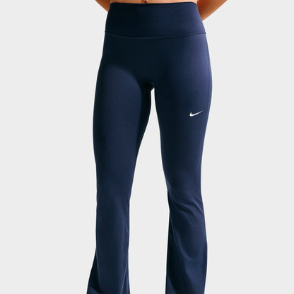 Women's Nike One High-Waisted Flared Leggings - Midnight Navy/White