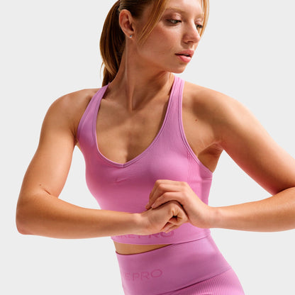 Women's Nike Pro Seamless Tank - Light Magenta