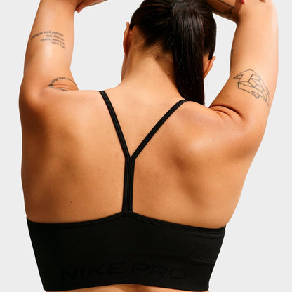 Women's Nike Pro Seamless Light-Support Padded Sports Bra - Black