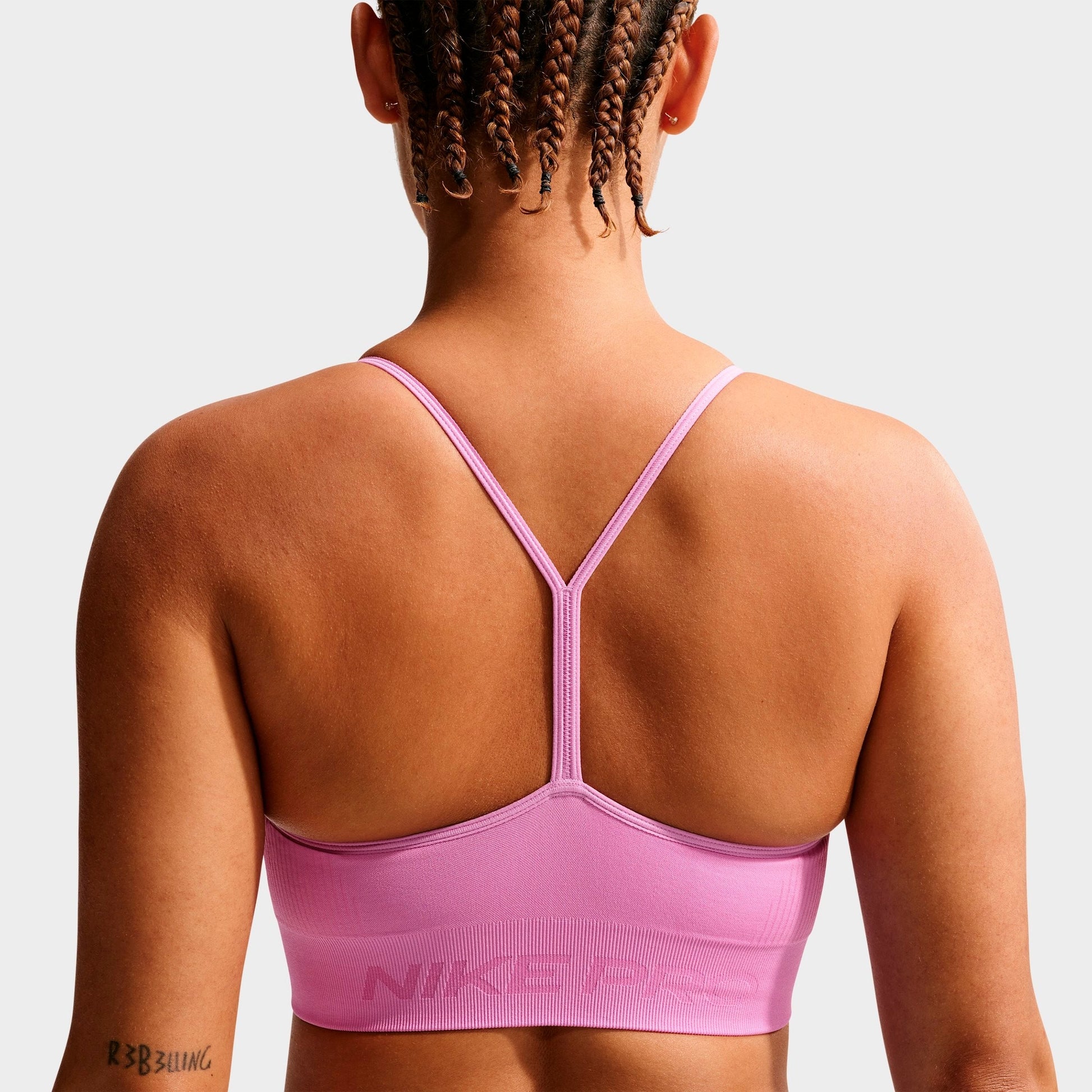 Women's Nike Pro Seamless Light-Support Padded Sports Bra - Light Magenta