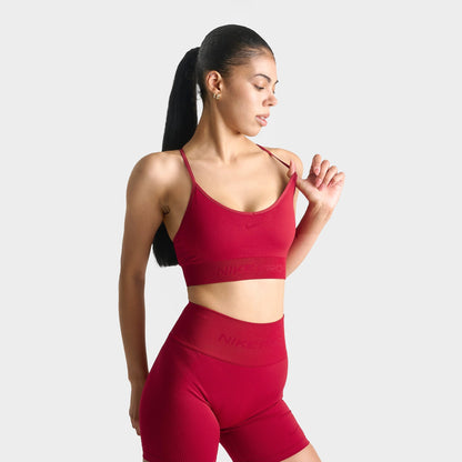 Women's Nike Pro Seamless Light-Support Padded Sports Bra - Tough Red