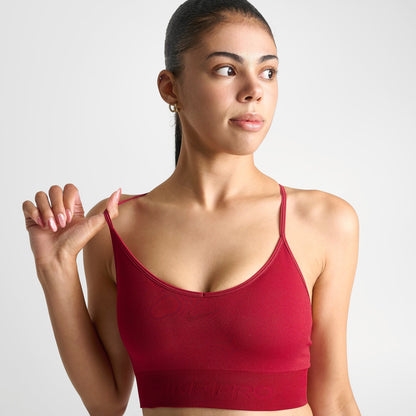 Women's Nike Pro Seamless Light-Support Padded Sports Bra - Tough Red