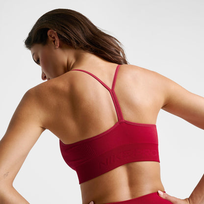 Women's Nike Pro Seamless Light-Support Padded Sports Bra - Tough Red
