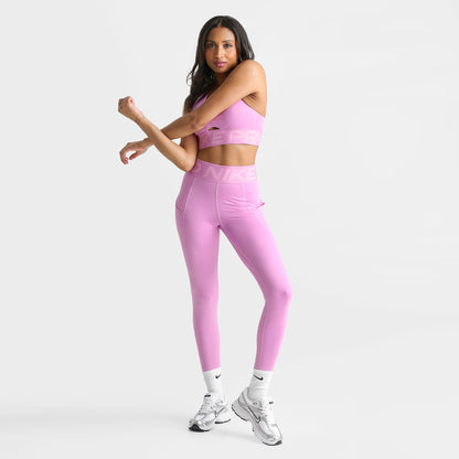 Women's Nike Pro Sculpt Medium-Support Padded Sports Bra - Light Magenta/Pink Rise/White