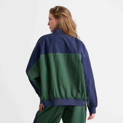 Women's Nike Sportswear Oversized Varsity Jacket - Fir/Midnight Navy/Chalk