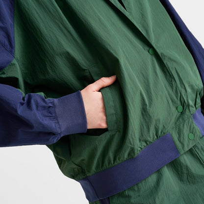 Women's Nike Sportswear Oversized Varsity Jacket - Fir/Midnight Navy/Chalk