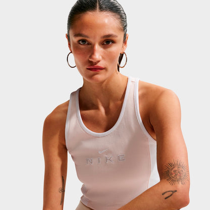 Women's Nike Sportswear Tight Graphic Tank Top - Chalk/White