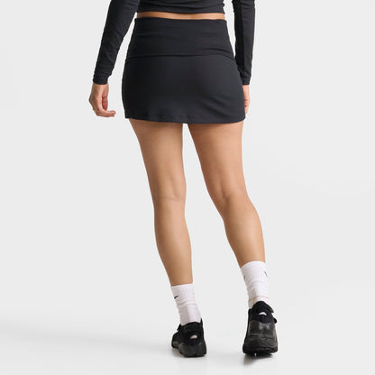 Women's Nike Sportswear Chill Knit Mid-Rise Tight Ribbed Skort - Black/Sail