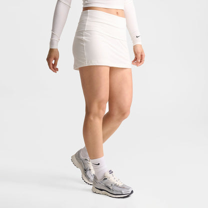 Women's Nike Sportswear Chill Knit Mid-Rise Tight Ribbed Skort - Sail/Black