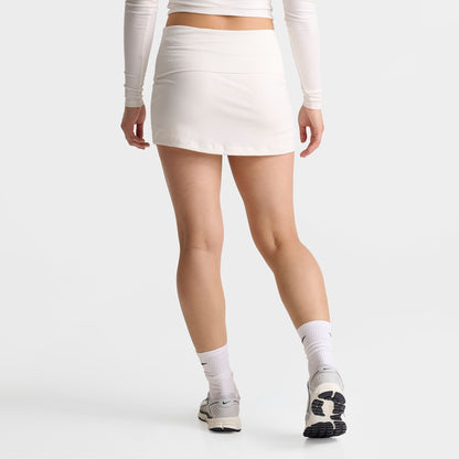 Women's Nike Sportswear Chill Knit Mid-Rise Tight Ribbed Skort - Sail/Black