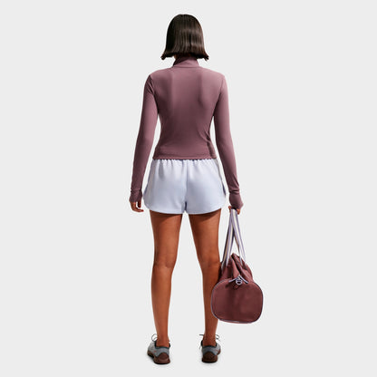 Women's Nike Sportswear Chill Knit Quarter-Zip Long-Sleeve Ribbed Top - Tattoo/Sail