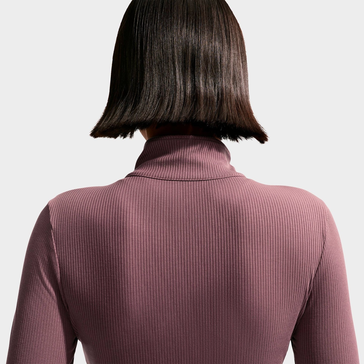 Women's Nike Sportswear Chill Knit Quarter-Zip Long-Sleeve Ribbed Top - Tattoo/Sail
