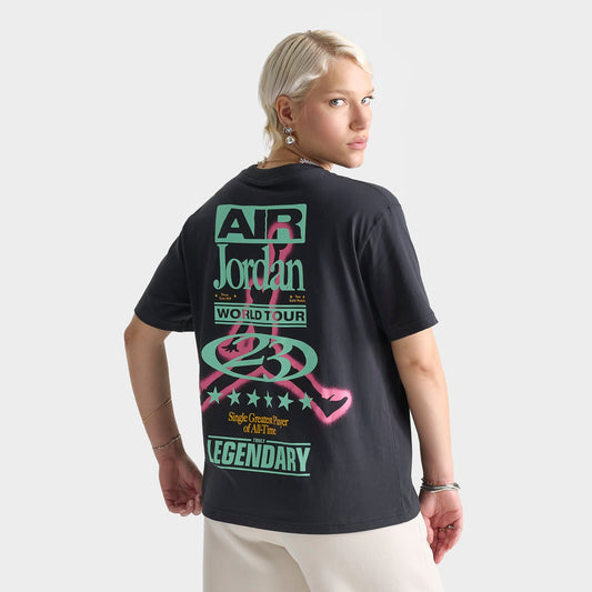 Women's Air Jordan World Tour Girlfriend T-Shirt - Off Noir