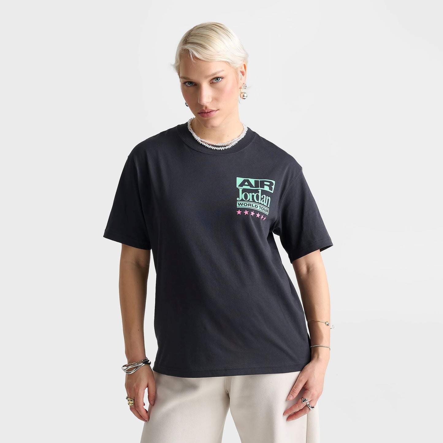 Women's Air Jordan World Tour Girlfriend T-Shirt - Off Noir