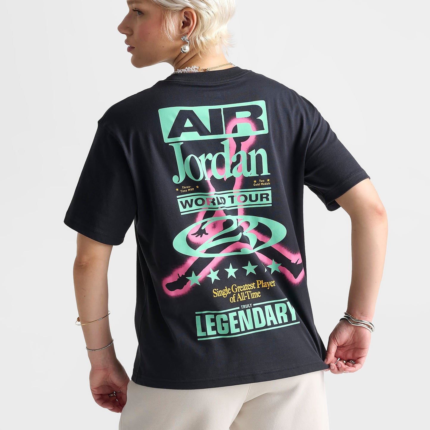 Women's Air Jordan World Tour Girlfriend T-Shirt - Off Noir