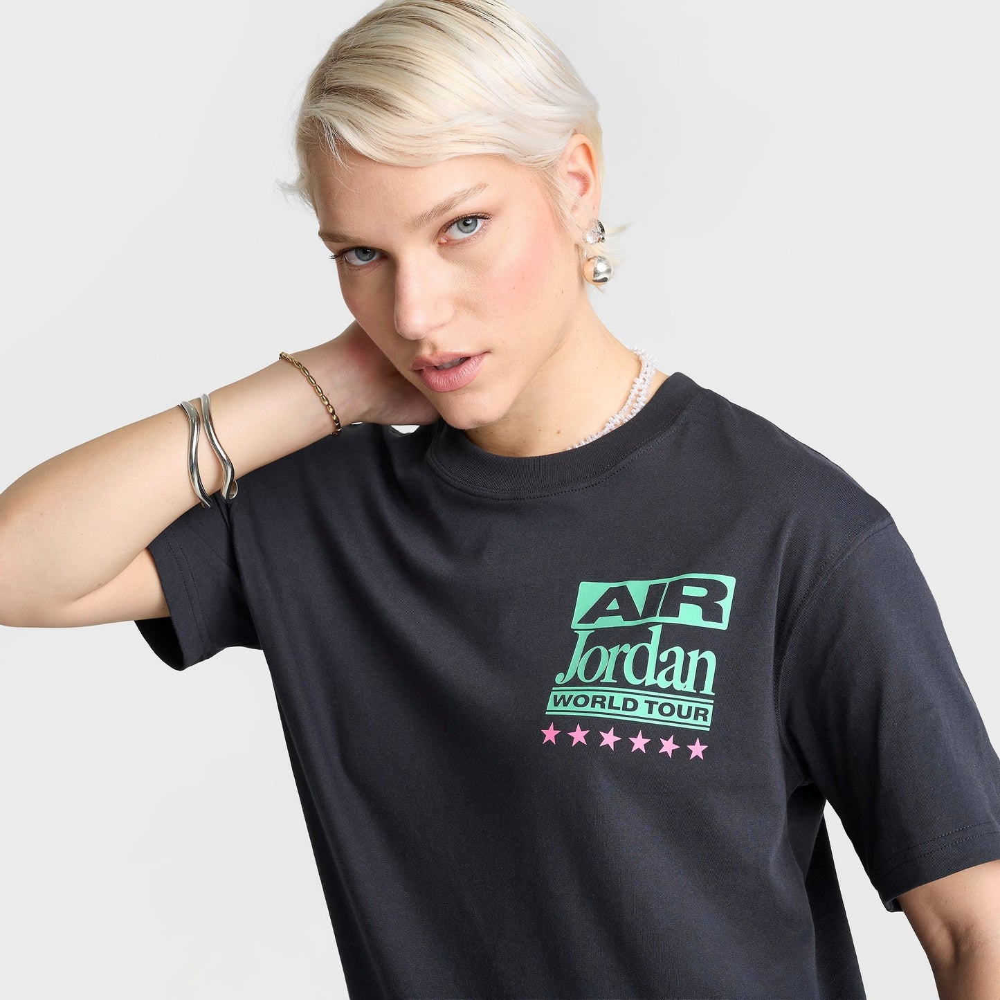 Women's Air Jordan World Tour Girlfriend T-Shirt - Off Noir