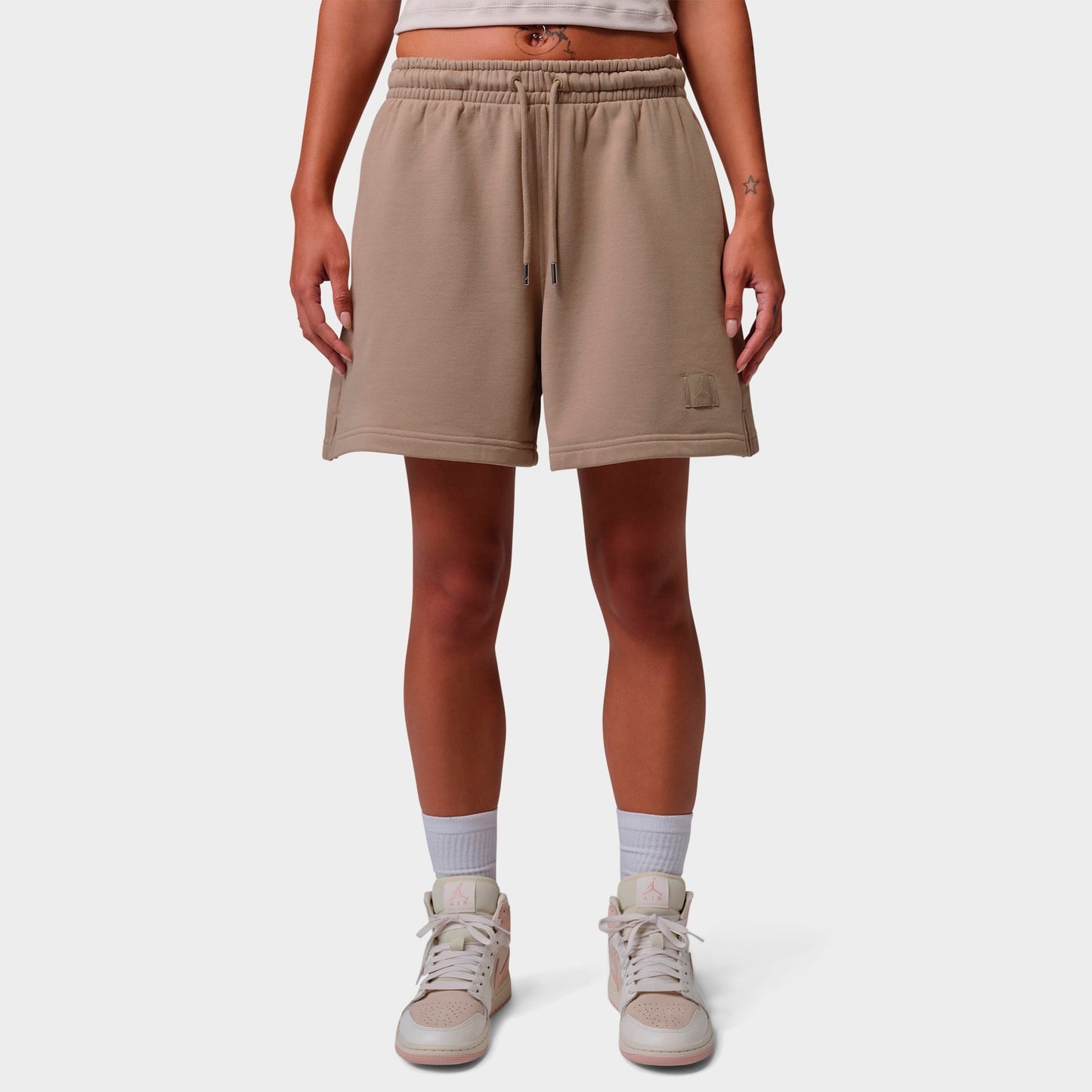 Women's Jordan Flight Fleece Shorts - Khaki/Limestone