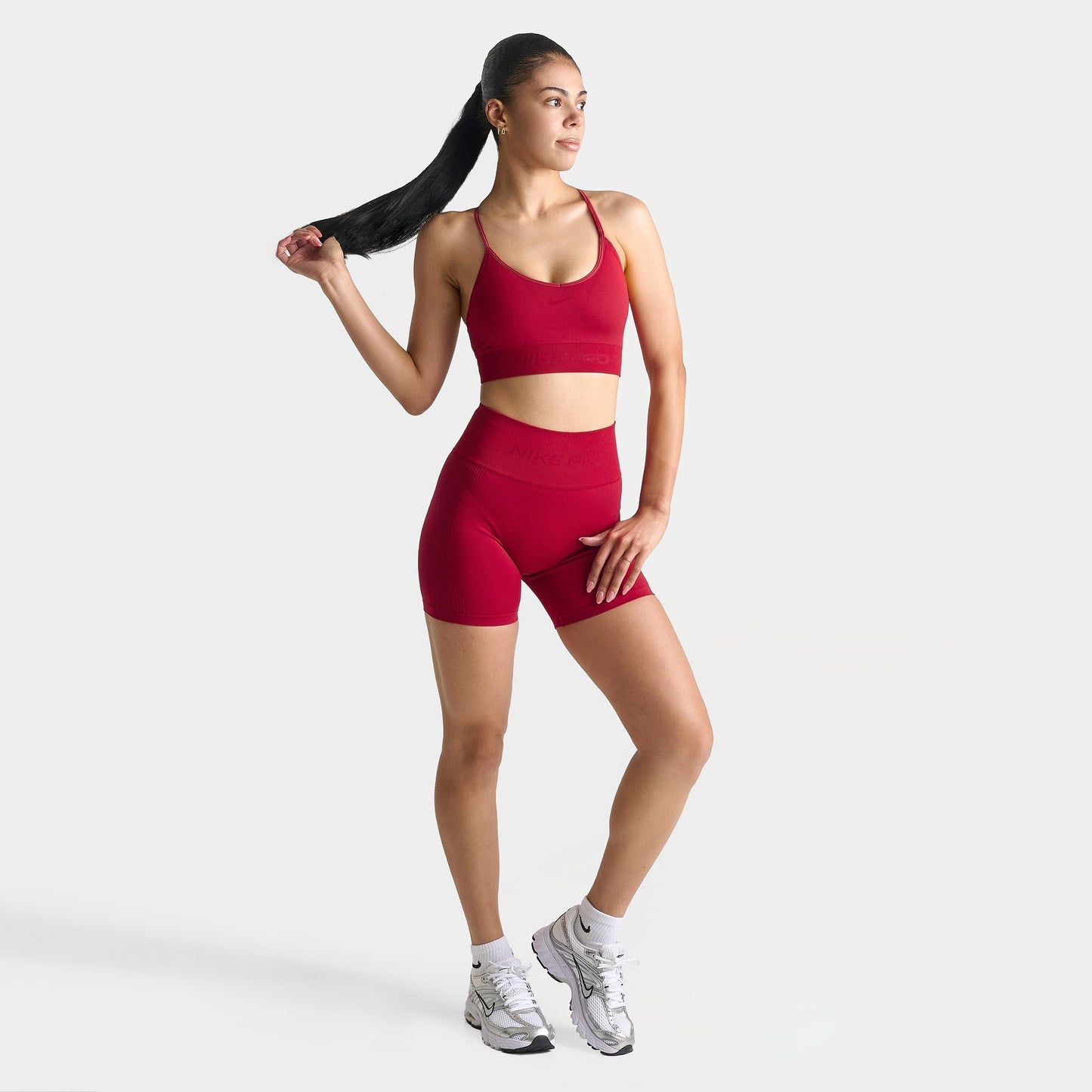 Women's Nike Pro Seamless Dri-FIT High-Waisted 5" Biker Shorts - Tough Red
